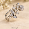 Silver Floral Vine Open Ring (Adjustable)