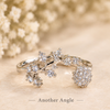 Silver Floral Vine Open Ring (Adjustable)