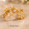 Golden Floral Vine Open Ring (Adjustable)