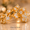 Golden Floral Vine Open Ring (Adjustable)