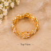 Golden Floral Vine Open Ring (Adjustable)