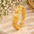 Golden Bloom Floral Cuff Bangle