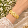 Golden Bloom Floral Cuff Bangle
