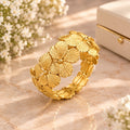 Golden Bloom Floral Cuff Bangle