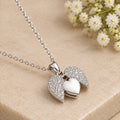 Heart Wings Silver Necklace – Sparkling Angel Wing Pendant