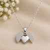 Heart Wings Silver Necklace – Sparkling Angel Wing Pendant