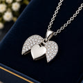Heart Wings Silver Necklace – Sparkling Angel Wing Pendant