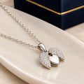 Heart Wings Silver Necklace – Sparkling Angel Wing Pendant