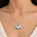 Heart Wings Silver Necklace – Sparkling Angel Wing Pendant