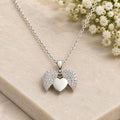Heart Wings Silver Necklace – Sparkling Angel Wing Pendant