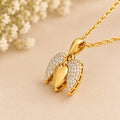 Heart Wings Gold Necklace – Sparkling Angel Wing Pendant