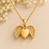 Heart Wings Gold Necklace – Sparkling Angel Wing Pendant