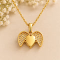 Heart Wings Gold Necklace – Sparkling Angel Wing Pendant