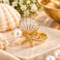 Ocean Pearl Seashell Ring