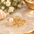 Ocean Pearl Seashell Ring