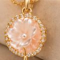 Floral Pearl Pendant Necklace