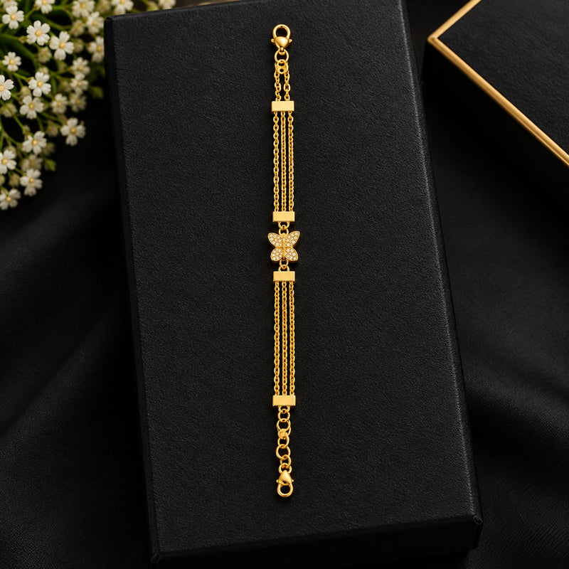 Golden Butterfly Multi-Strand Bracelet