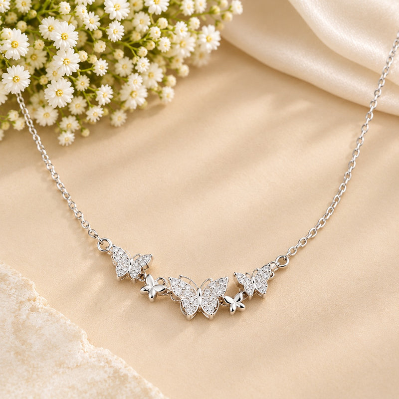 Elegant Butterfly Crystal Necklace