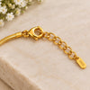 Floral Pearl Herringbone Gold Necklace