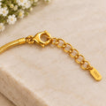 Floral Pearl Herringbone Gold Necklace