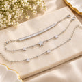 Elegant 3-in-1 Crystal Charm Bracelet Set