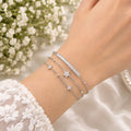 Elegant 3-in-1 Crystal Charm Bracelet Set