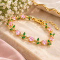 Golden Bloom Crystal Vine Bracelet
