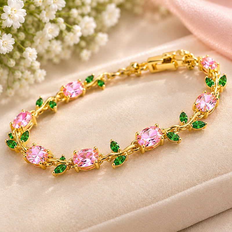 Golden Bloom Crystal Vine Bracelet