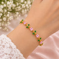 Golden Bloom Crystal Vine Bracelet