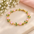 Golden Bloom Crystal Vine Bracelet